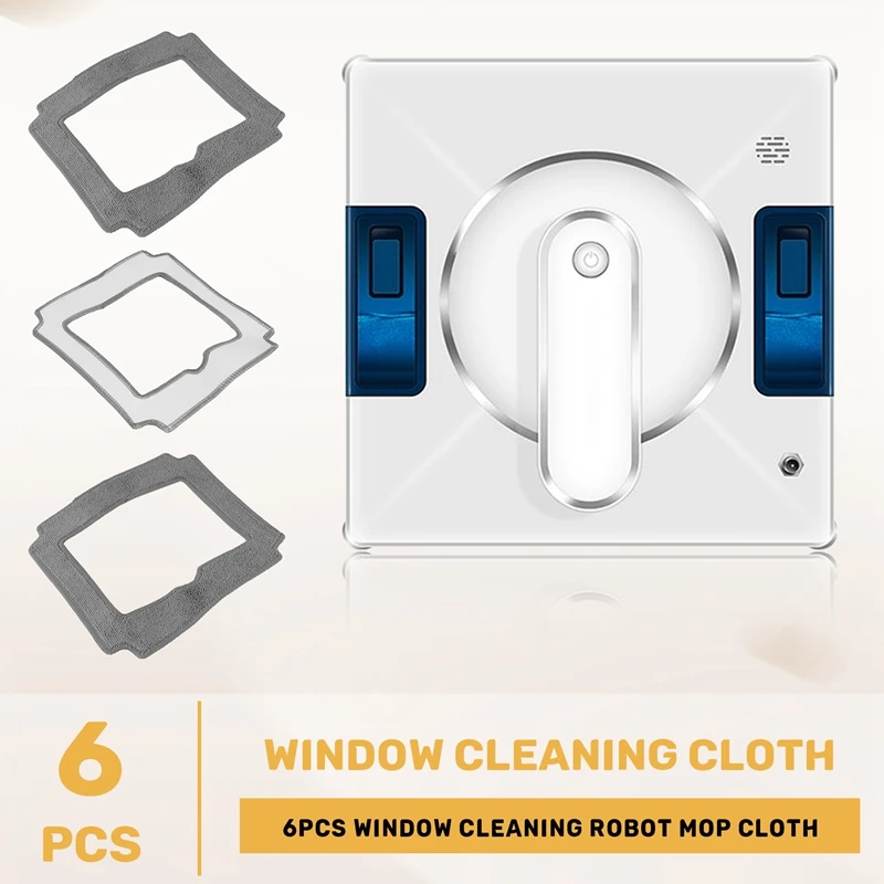 6PCS Window Cleaning Robot Mop Cloth Cleaning Rag Towel Dust Cloth Cleaning Cloth For LIECTROUX YW509