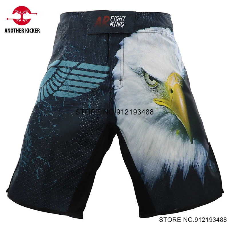 MMA Grappling Shorts Men Eagle Sublimated No Gi BJJ Boxing Mixed Martial Arts Gear Gym Athletic Sparring Fight Kickboxing Shorts