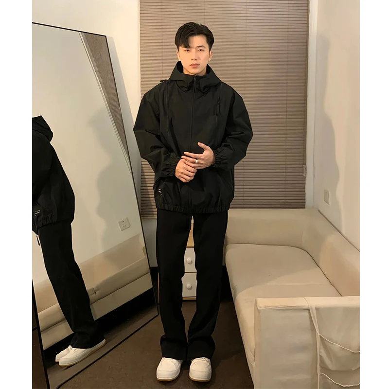 

Мужская уличная куртка для альпинизма, водонепроницаемая, с капюшоном, осенне-зимняя, американская, функциональная, на молнии, свободного кроя, молодежная