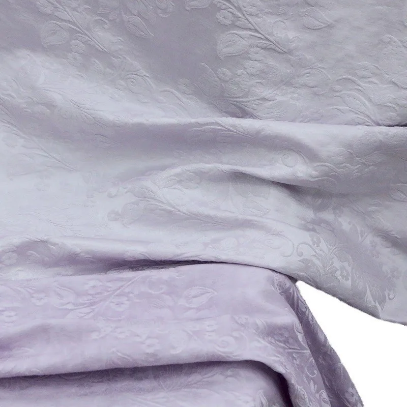 Dirty dyed cold stir-fried heavy satin silk cotton linen jacquard fabric designer's niche Spring and Autumn