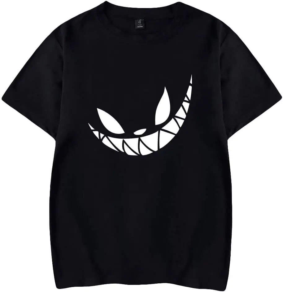 Use Personalization Retro Trend Terrifying huge smile Pattern Round Neck T Shirt For Men Outdoor Street Vintage Quick Dry Top