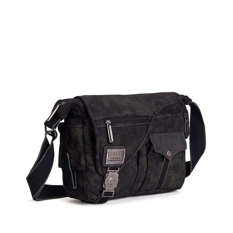 Men Canvas Multifunction Crossbody Bag Retro Handbags Travel Wear Resistance Shoulder Messenger Bags Leisure Package Bolsa image 4