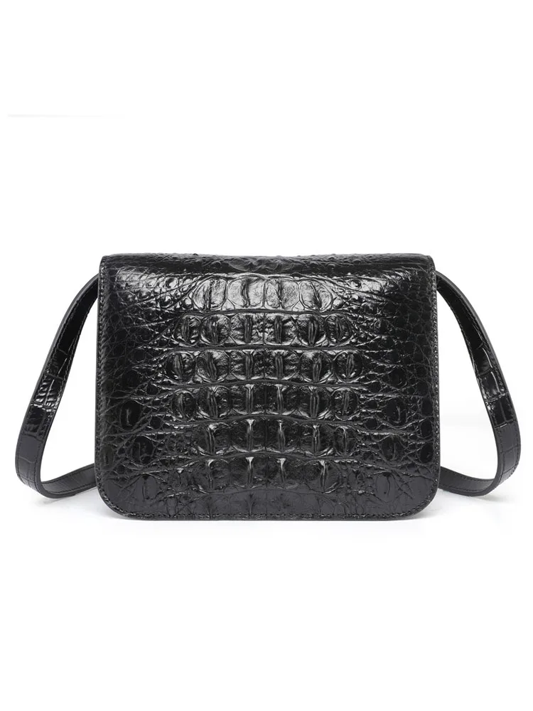 Brand Designer Women Hasp Crocodile Genuine Leather Flap Shoulder Bag Luxury Office Ladies Crossbody Bag Vintage Messenger Bags