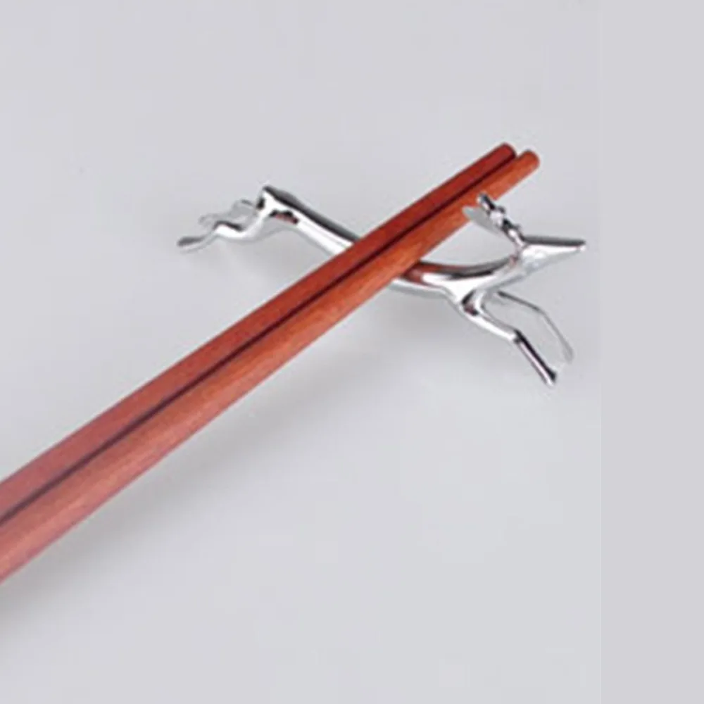 Kitchen Accessories Zinc Alloy Cutlery Bracket Holder Cute Fawn /Little Dog Shape Cutlery Storage Silver Chopsticks Holder