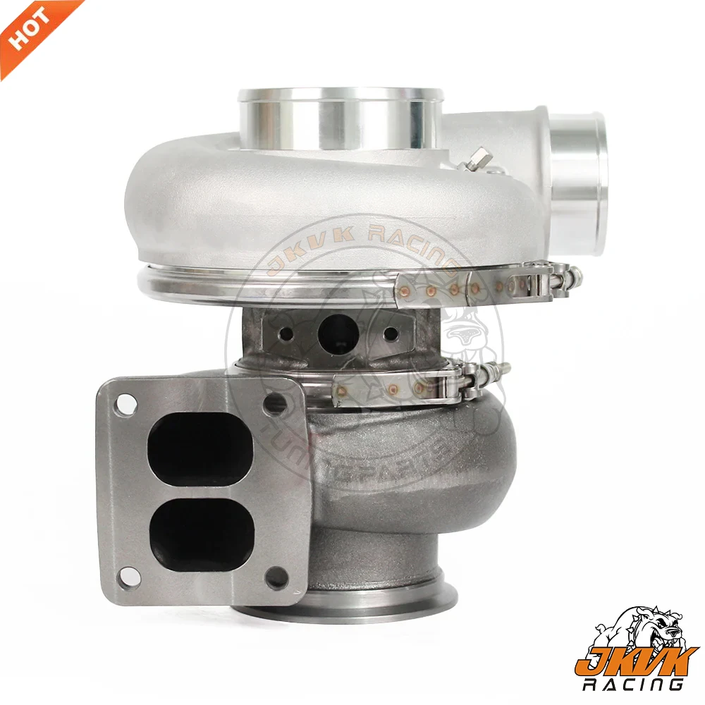 JKVK Racing G42-1200 T4 Journal Bearing Turbocharger Compact 73mm 1.15/1.25 0.85/1.01/1.15/1.28 Dual V-Band Housing 475-1200HP