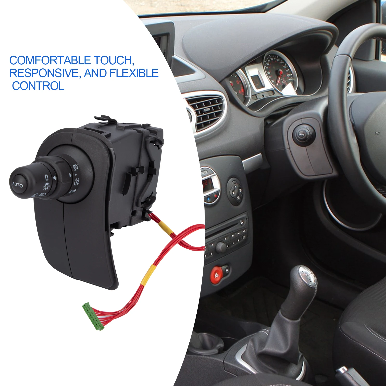 

1 Pair 7701057090 Headlight Light Indicator Stalk Switch 7701057088 8201590638 For Renault Kangoo Grand Modus Clio III 1.5dCi