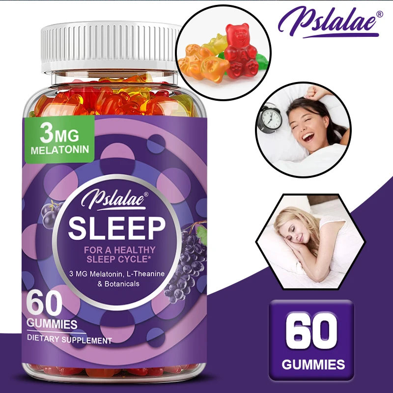 Sleep Gummies - with Melatonin, L-Theanine - Aid Sleep, Relieve Stress, Promote Rapid Sleep, and Enhance Sleep Quality