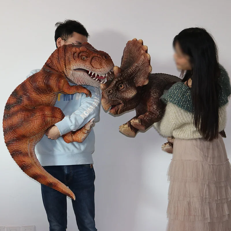 

Mechanical Dinosaur Voice Artificial Silicone Movable Overlord Hand Puppet Sculpture Display Interaction Model Ornament Party