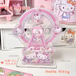 Sanrio Hello Kitty Anime Peripheral Decoration Acrylic Ferris Wheel DIY Creative Brand Rotating Desktop Decoration Birthday Gift