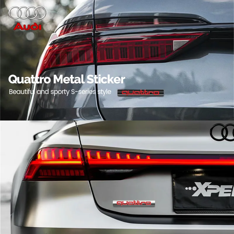 Modified ABS Car Front Grille Emblem Badge sticker Accessories for Audi Quattro A3 A6L A9 A7 Q3 Q5 Q7 TT S4 S5 S7 S6 RS4 RS5 SQ7