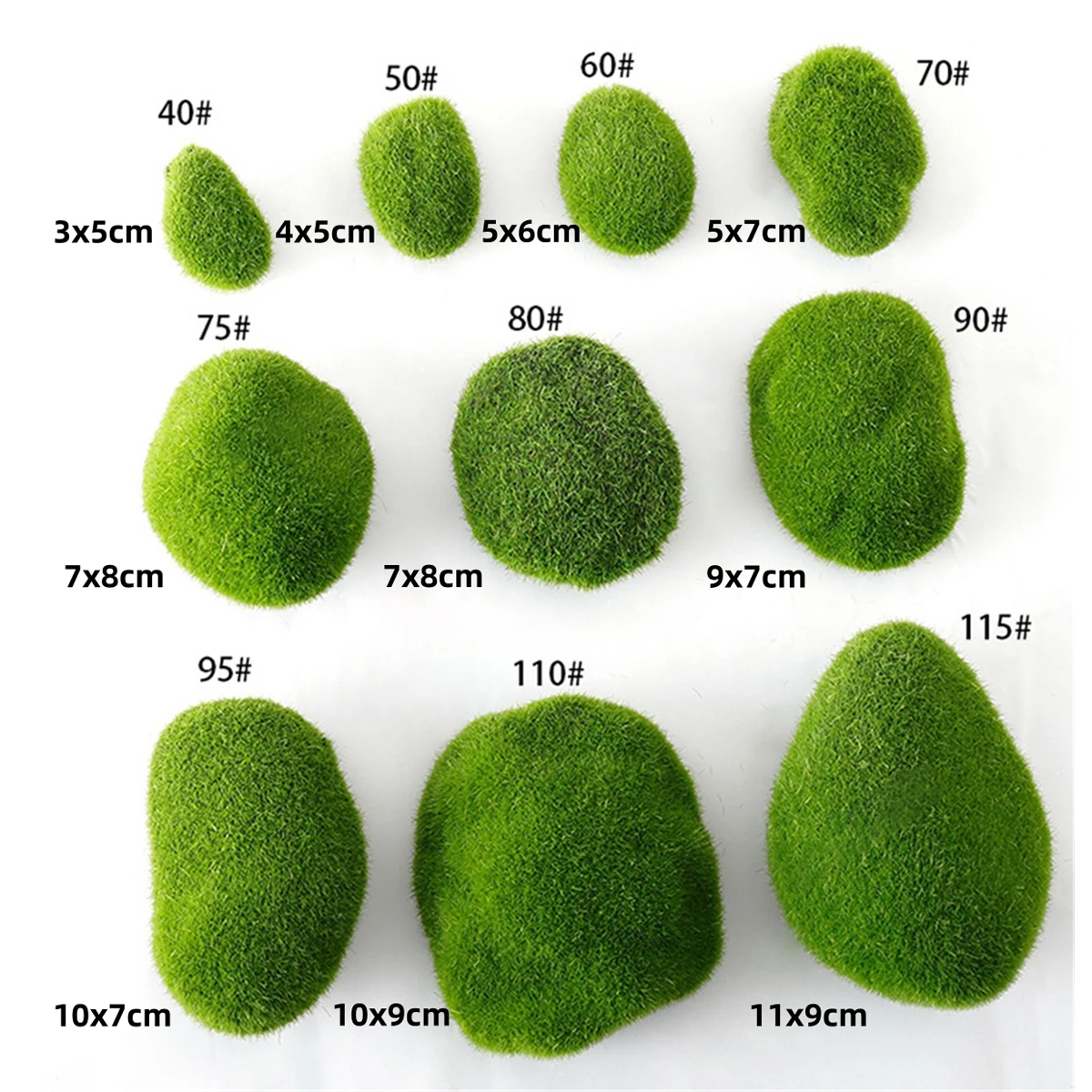 Simulation Moss Hair Stone Flocking Moss Ornaments Bonsai Gardening Balcony Layout Flower Art Landscape Foam Ball DIY Decoration