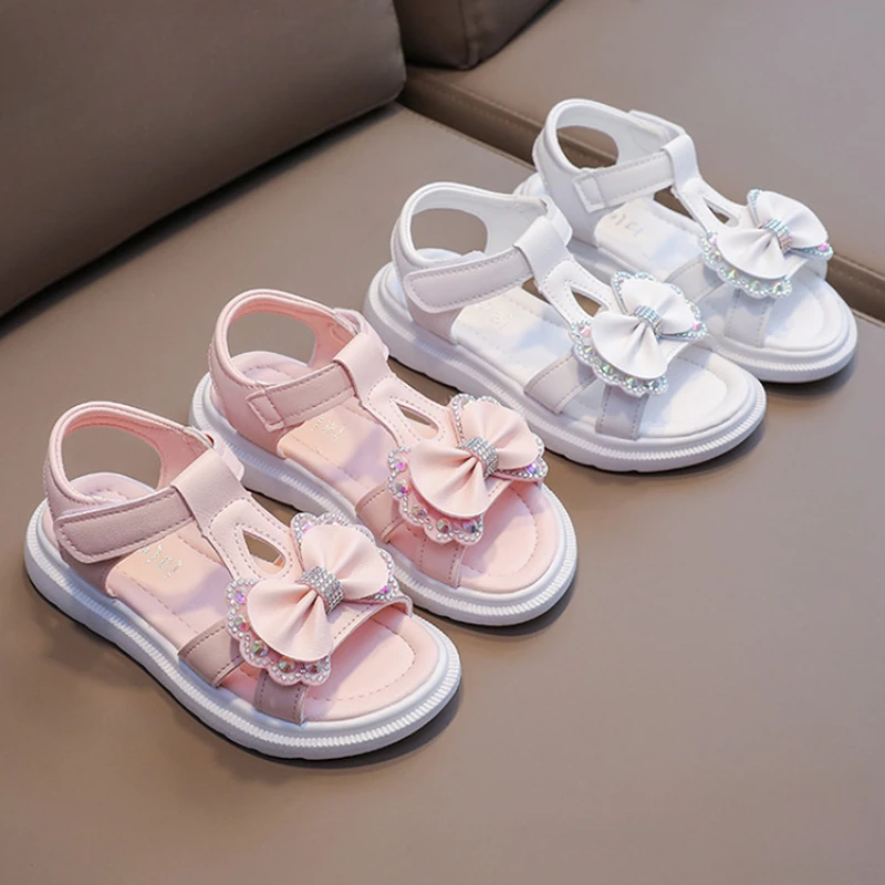 Fashion Girl Shoes Summer New Versatile Kid Shoes Flat Comfort Non Slip Soft Soled Sandals Exquisite Elegant Princess Shoe Niño