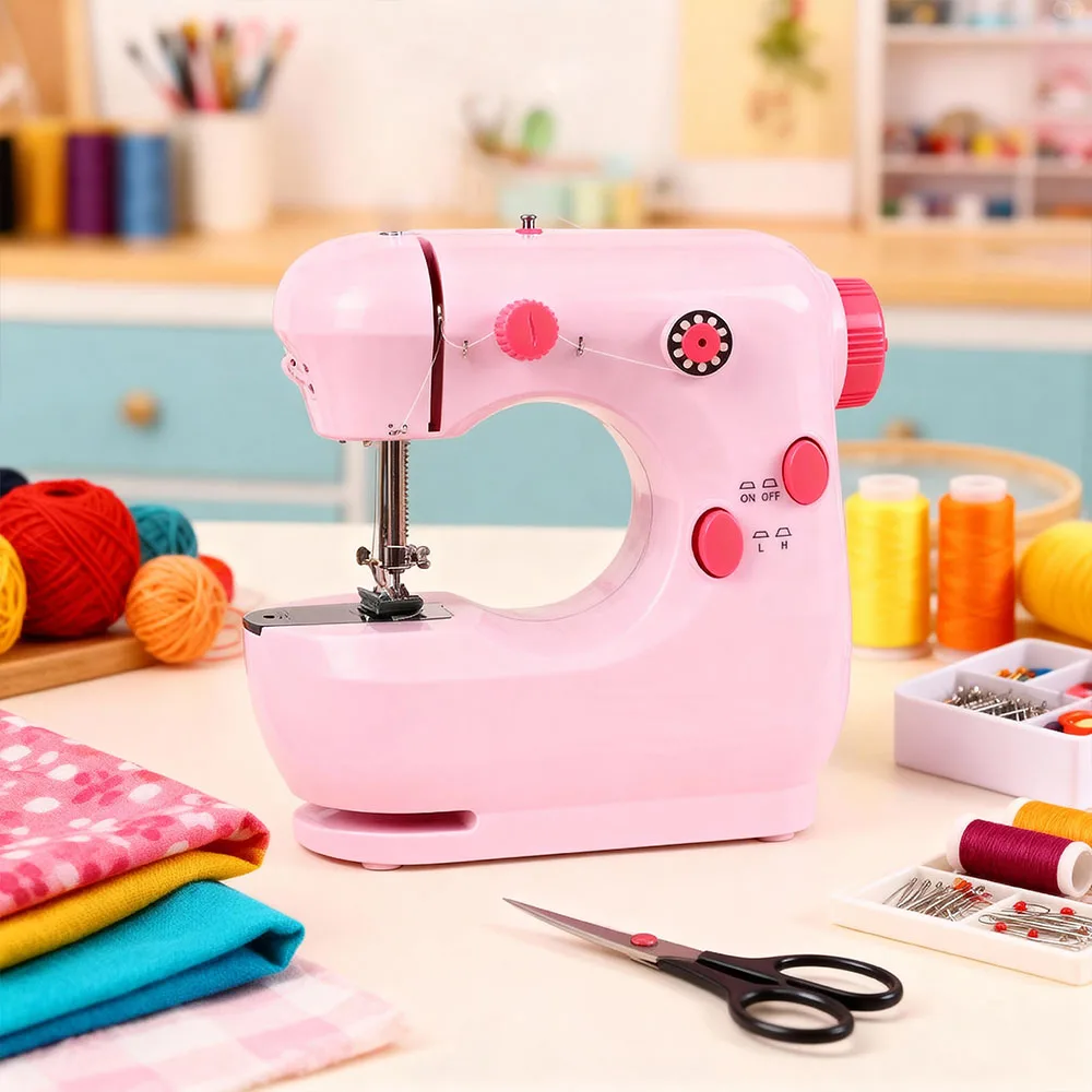 

Household Multi-Function Sewing Machine Portable Electric Micro Mini EU US UK AU Plug 110V-240V Dual Speed Foot Pedal Repair