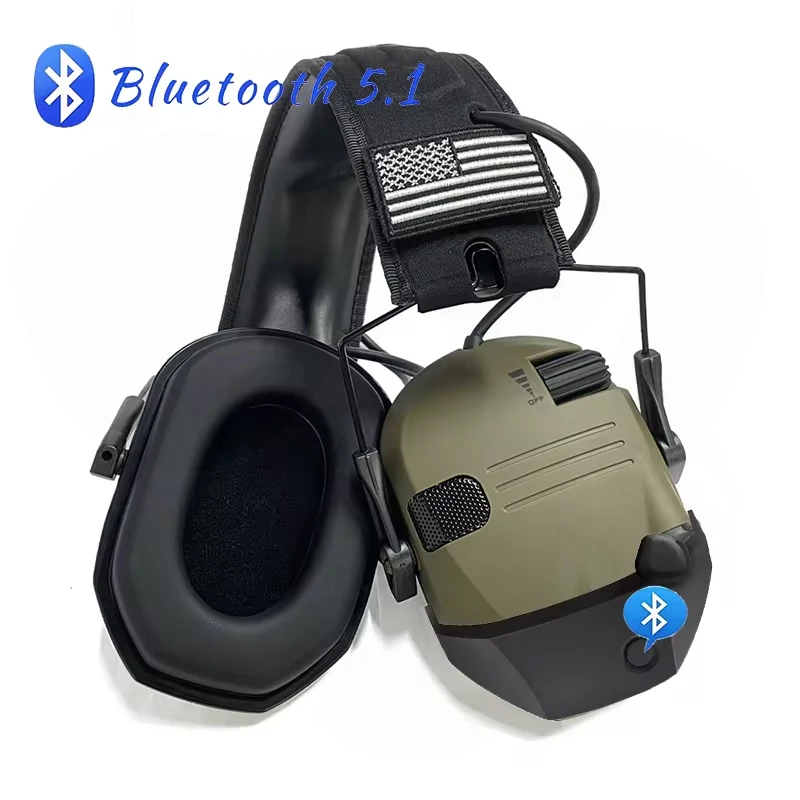 Wireless BT 5.1 Electronic Anti-noise Shooting Headset Tactical Hunting Earmuffs Hands-Free Calling Hearing Protection Headset