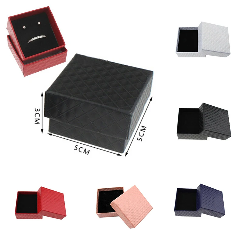 Square Wholesale Jewelry Box Necklaces Earrings Bracelets Organizer Boxes Gift Packing Engagement Ring Display Black White Red