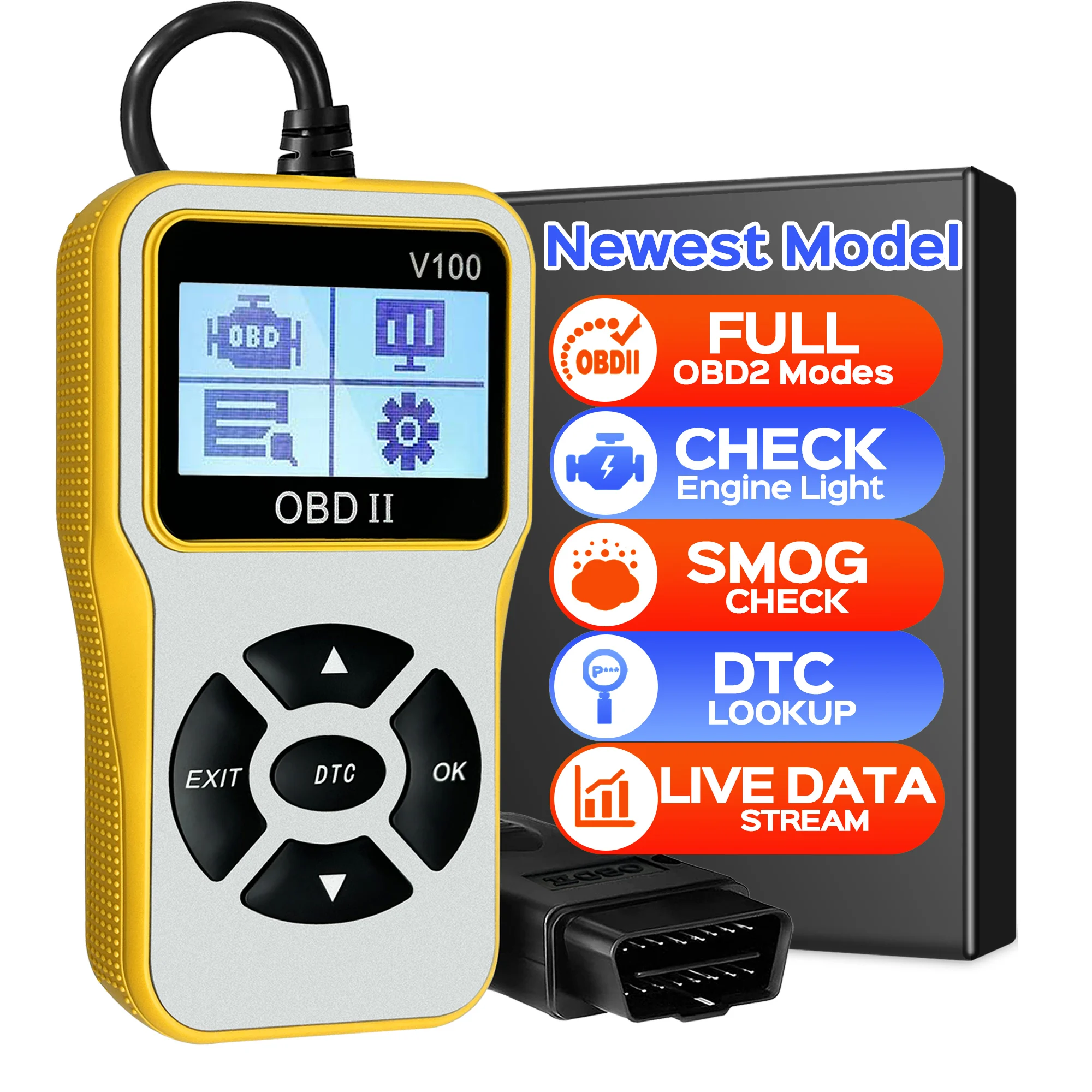 OBD2 Scanner Car Code Reader Plug and Play Fixd Car CAN Diagnostic Scan Tool Read and Clear Engine Error Codes