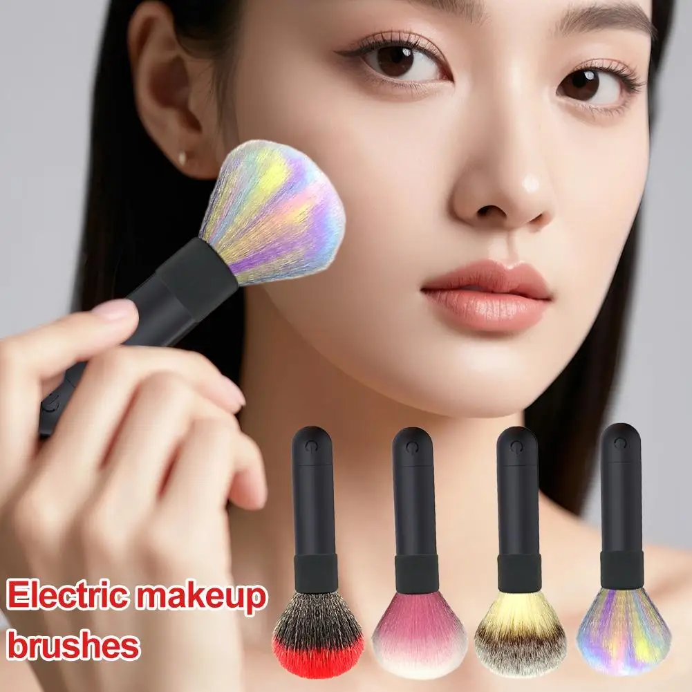 전기 파운데이션 블렌딩 브러쉬 블러쉬 페이셜 메이크업을 위한 다용도 휴대용 4 색 소프트 브리슬 뷰티 화장품 도구