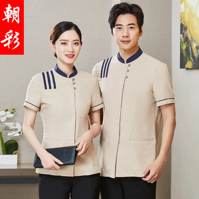 

Service Uniform Short Sleeve Hotel Guest Room Floor Cleaning Staff Suit Housekeeping Property Aunt PA Work Clothes Summ