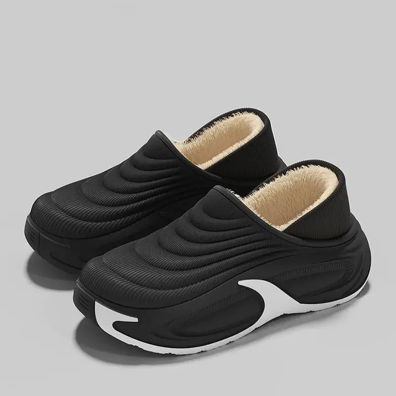 Herren Winter 2026 Warme Plüsch-EVA-Hausschuhe Wasserdichte Weichsohlen-Plateauschuhe Rutschfeste Baumwollschuhe für Zuhause und Outdoor – Detail 11