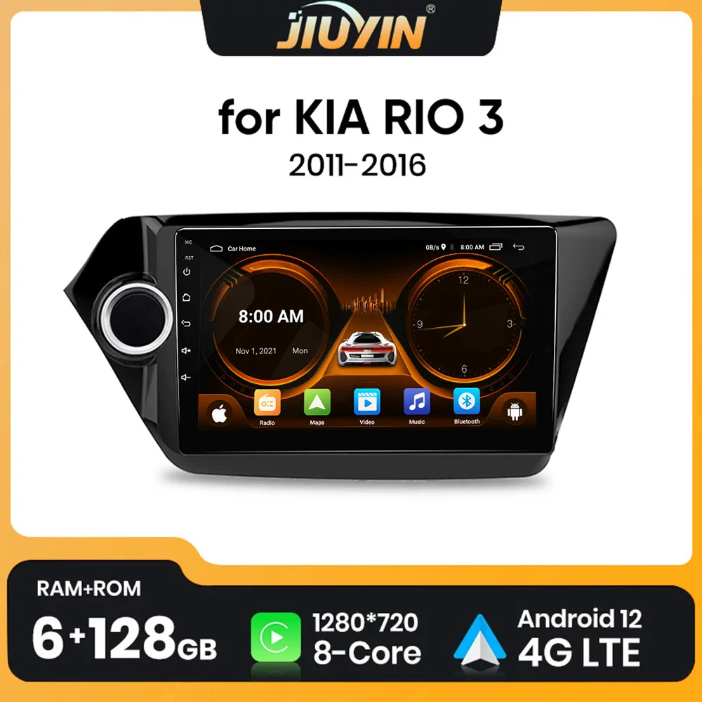 

JIUYIN Wireless CarPlay Android Auto Radio for KIA RIO 3 2011 2012-2016 4G Car Multimedia GPS 2din autoradio