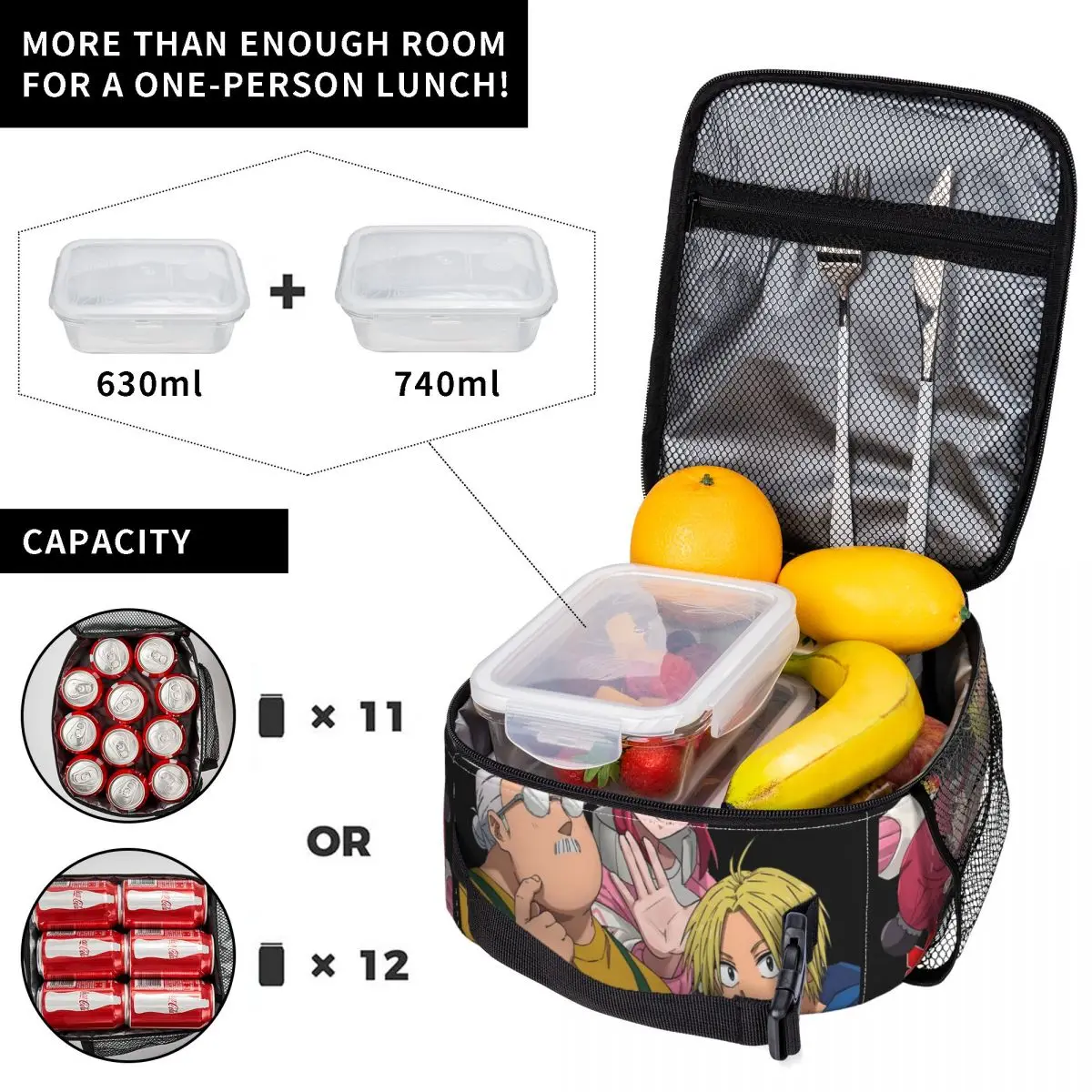 Sakamoto Days Lunch Bag For Women Print Lunch Box Aesthetic Office Cooler Bag Portable Insulated Oxford Thermal Tote Handbags