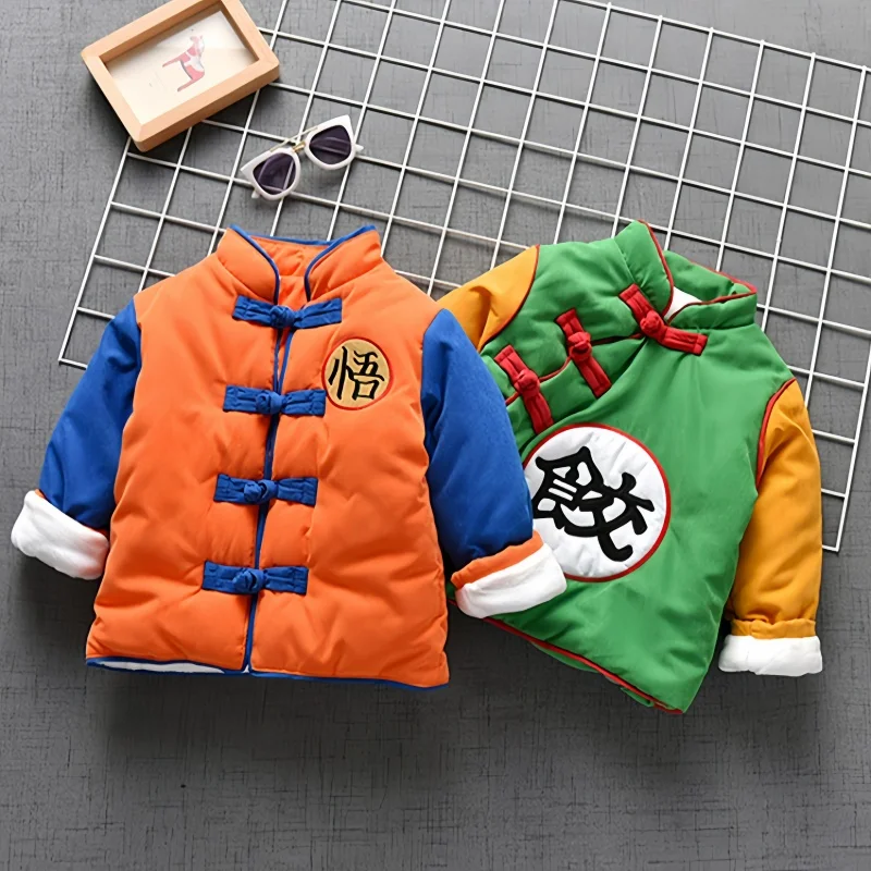 Dragon Ball Goku Dumpling Coat Baby Cotton Coat Winter Clothing Chinese Style Cotton Coat Thick Children'S Clothing Winter Coat