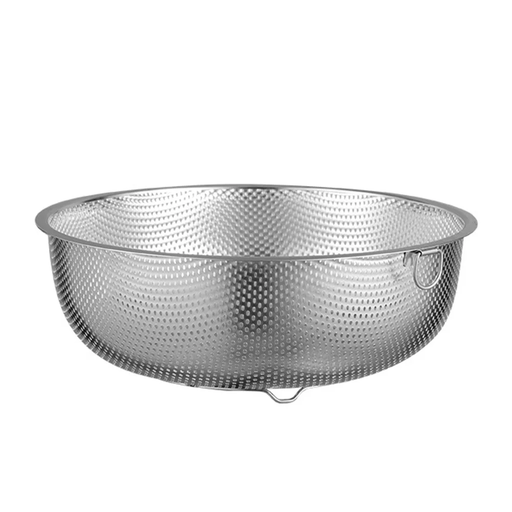 

1Pcs Stainless Steel Draining Basket Hollowed-Out Design for Fruit Vegetable Washing Multipurpose Kitchen Drain Basket Non Rusty