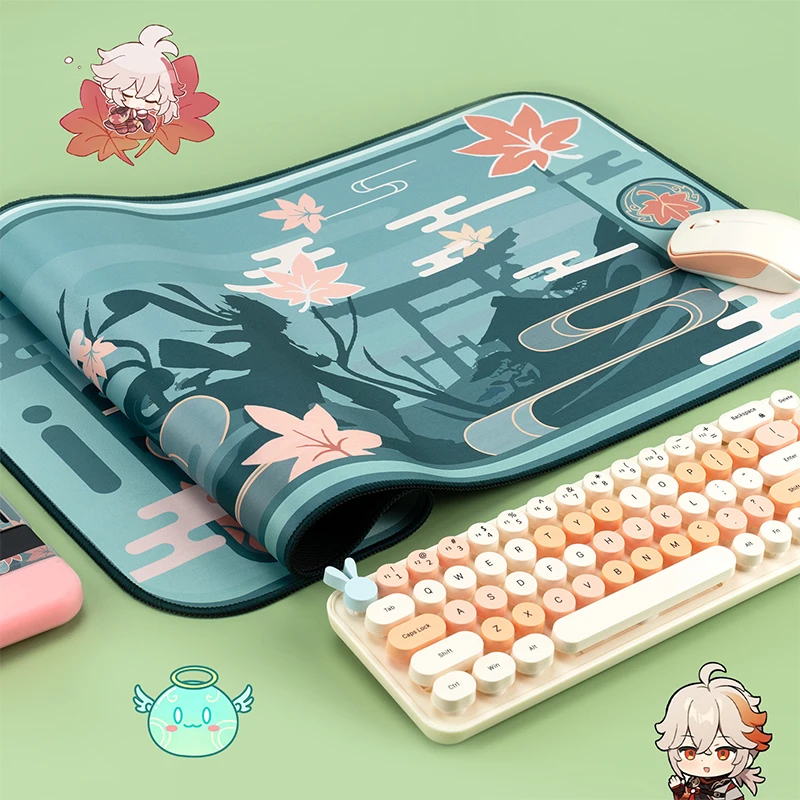 Extra Grote Kawaii Gaming Muismat Genshin Impact Thema Xxl Bureaumat Waterdichte Antislip Laptop Bureauaccessoires