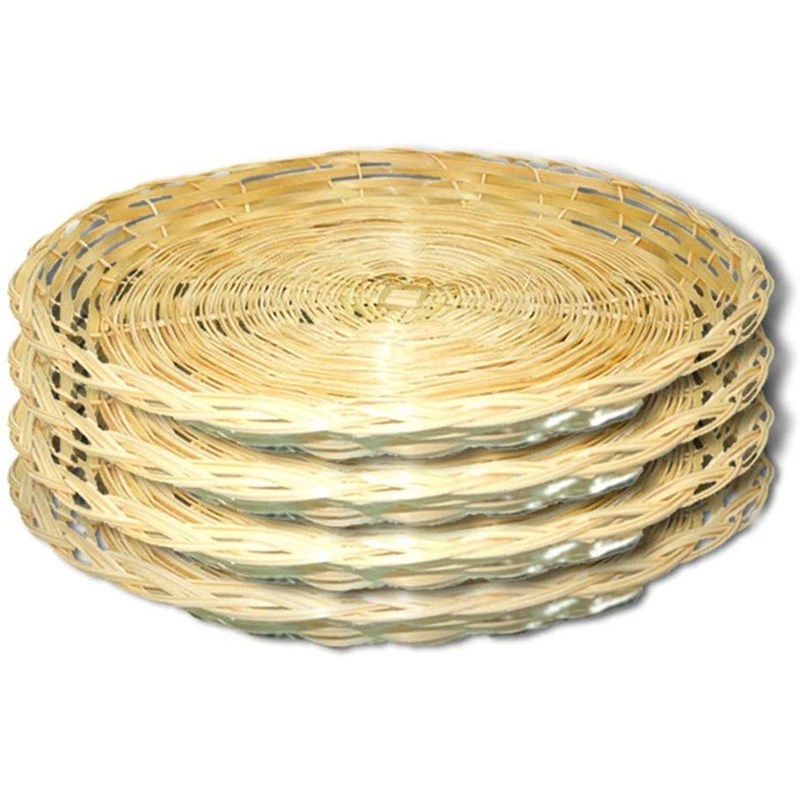 

Bamboo Paper Plate Holder - 10 Inch Round Woven Plate Holder, Reusable Paper Plate Holders For Picnic Party