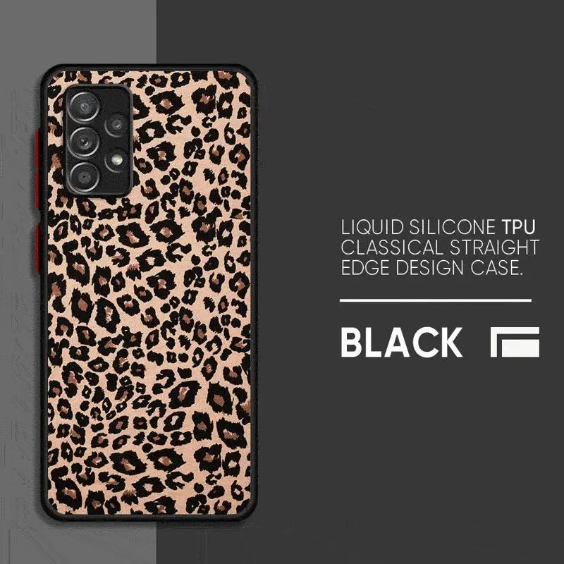 Ins Creative Leopard Print Phone Case for Samsung Galaxy A12 A13 A14 A22 A23 A24 A32 A33 A34 A52 A53 A54 A72 A73 5G Matte Cover