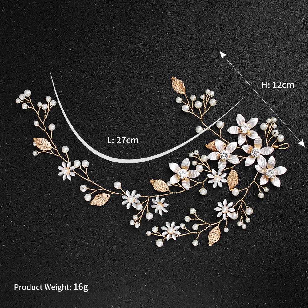 Newest Fashion Handmade Blossom Headpiece Wedding Pearls Headbands Bridal Jewelry Hair Accessories for Women Hairstyle image 6