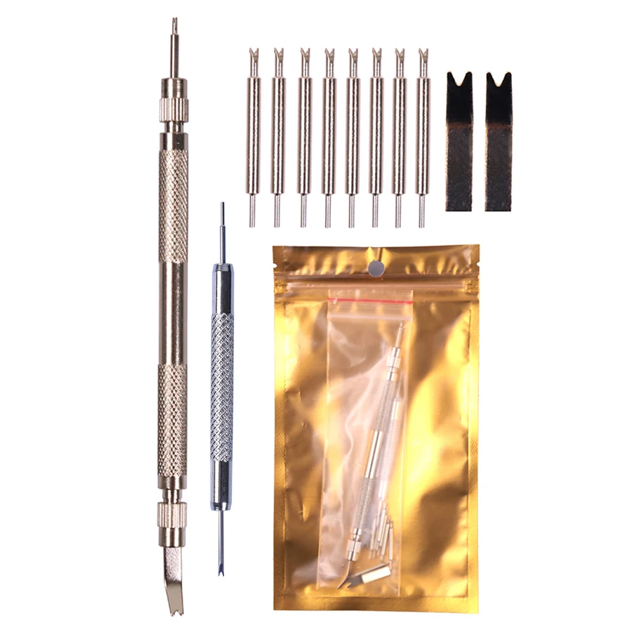 Watch repair tool, double headed disassembly watch strap fork tool, 12 piece tool set for adjusting and removing watch lugs