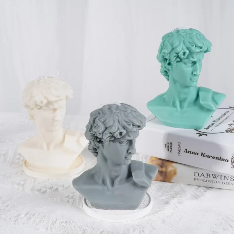 

Large David Silicone Candle Mold DIY Portrait Human Body Candle Making Soap Caly Resin Mold Gift Craft Supplies Home Decoration