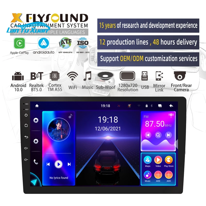 Flysonic 9 Inch/10 Inch TDA7851 Navigation Gps Sale Headrest Car Dvd Player