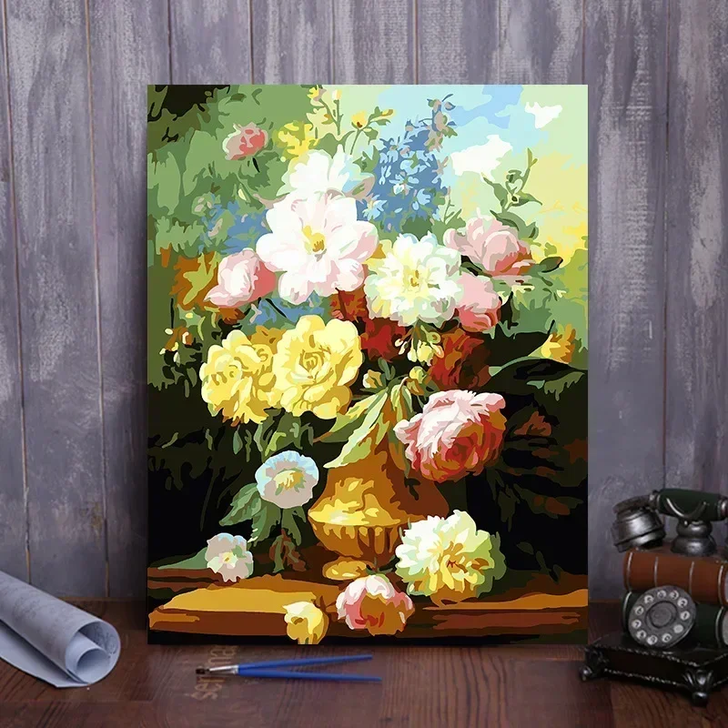 Tulip DIY Digital Acrylic Flower Painting, Hand-Filled Landscape Painting, Explosion, 25034