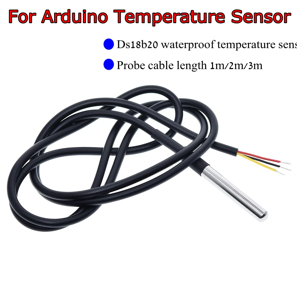 DS1820 DS18B20 Stainless steel package Waterproof DS18b20 temperature probe temperature sensors 18B20 for arduino