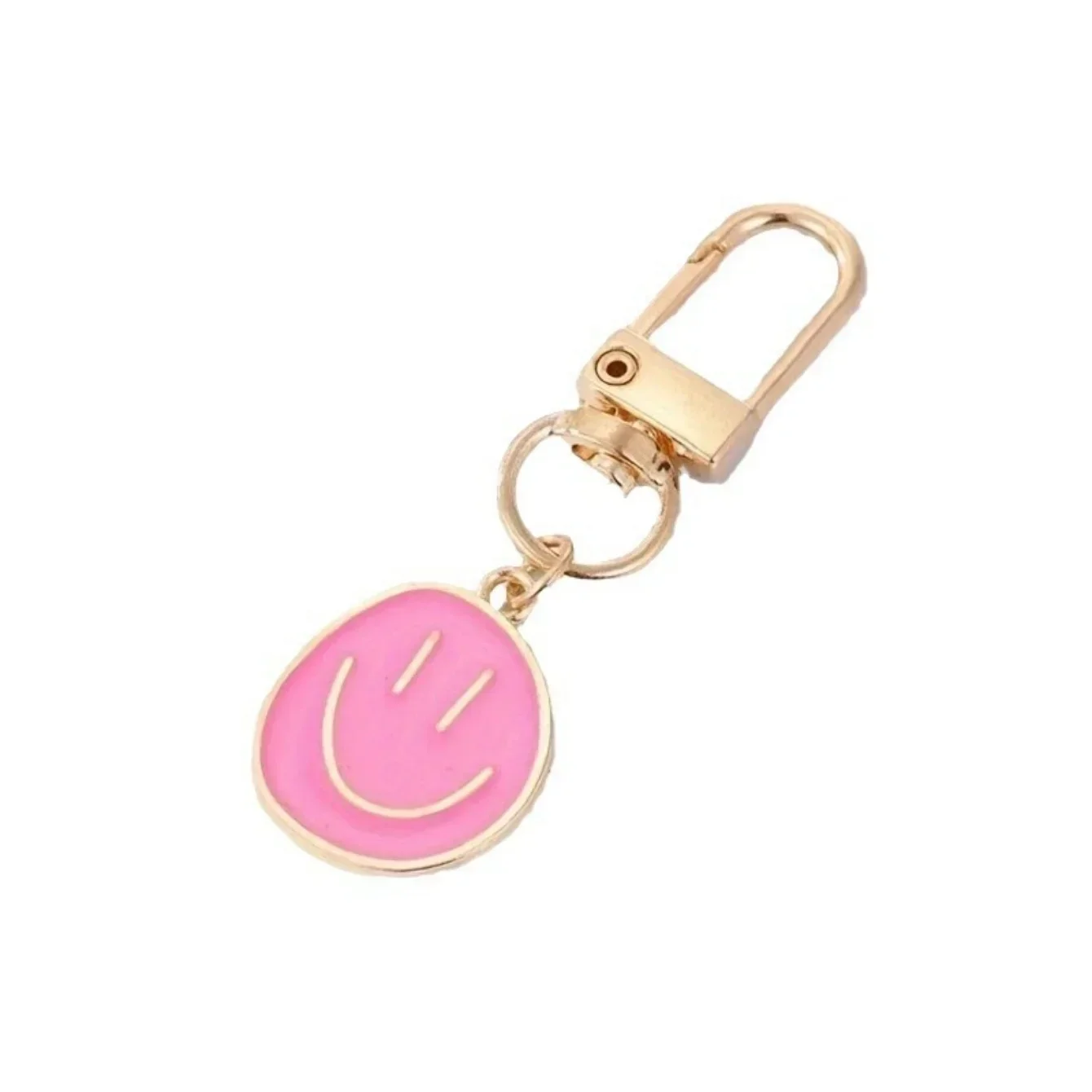 Cute Enamel Metal Smile Face Keychain Shiny Durable Women's Key Ring Lovely Bag Accessory for Daily Use image 6