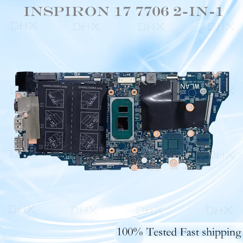 For DELL Inspiron 17 7706 2-in-1 Laptop Motherboard with I7-1165G7 CPU and 2GB MX350 GPU CN-0P47D9 19829-1 Mainboard Tested OK