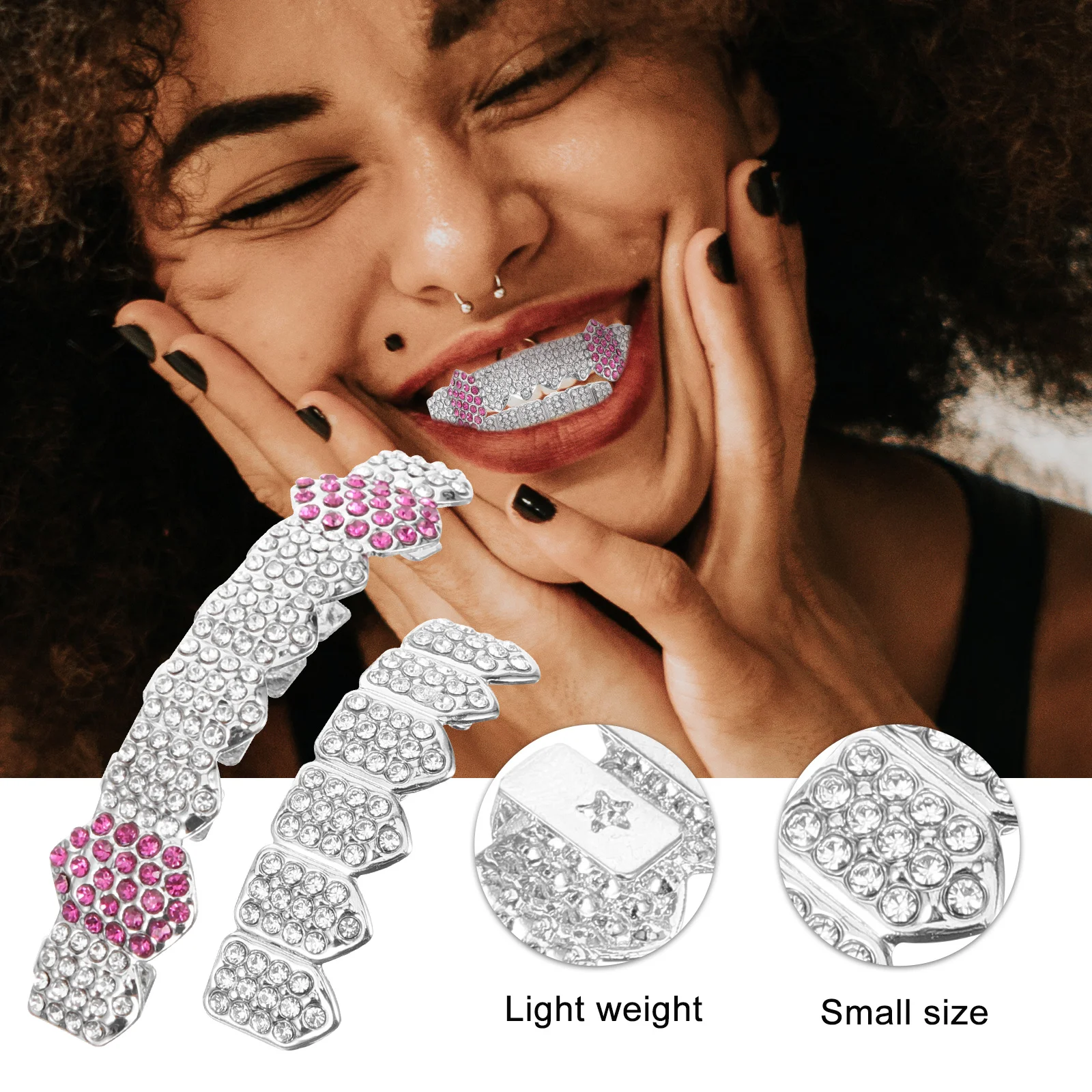 Hip Hop Braces Decor Decorative Teeth Grill Props Metal Grills for Jewelry Copper Brackets Fake