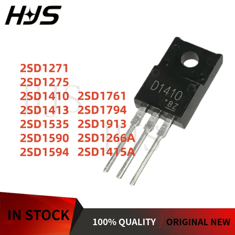 10pcs 2SD1410 2SD1535 2SD1415A 2SD1413 2SD1590 2SD1913 2SD1266A 2SD1761 2SD1275 2SD1271 2SD1794 2SD1594 TO-220F High-quality
