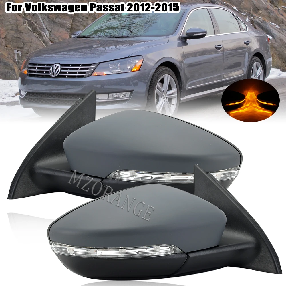 

6 Pins Rearview Mirror Assembly For Volkswagen Magten Passat B7 2012-2015 With Light Strip Heated Primer Color Cars Accessories