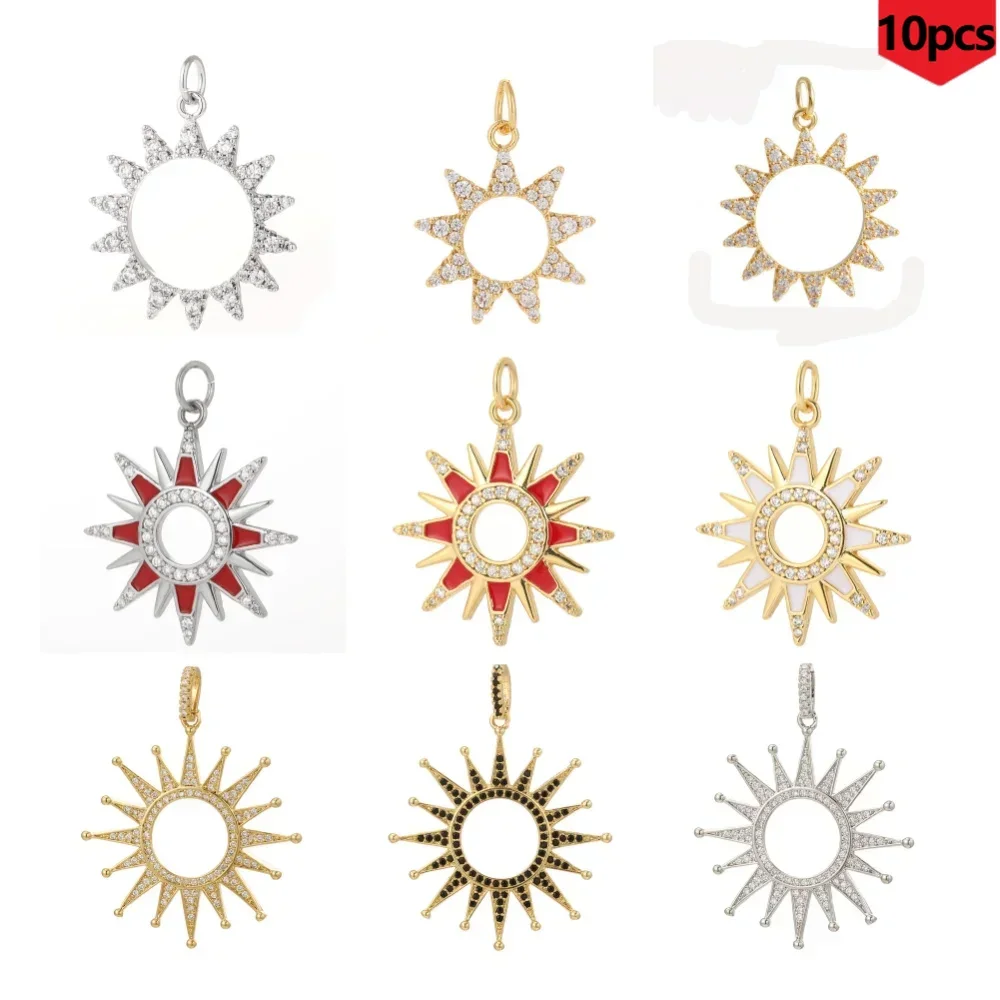 10PCS Sparkling Sun Pendant, with A Sun Halo Shape, Suitable for Daily Wear Holiday Decoration Bulk Items Wholesale Charms Craft