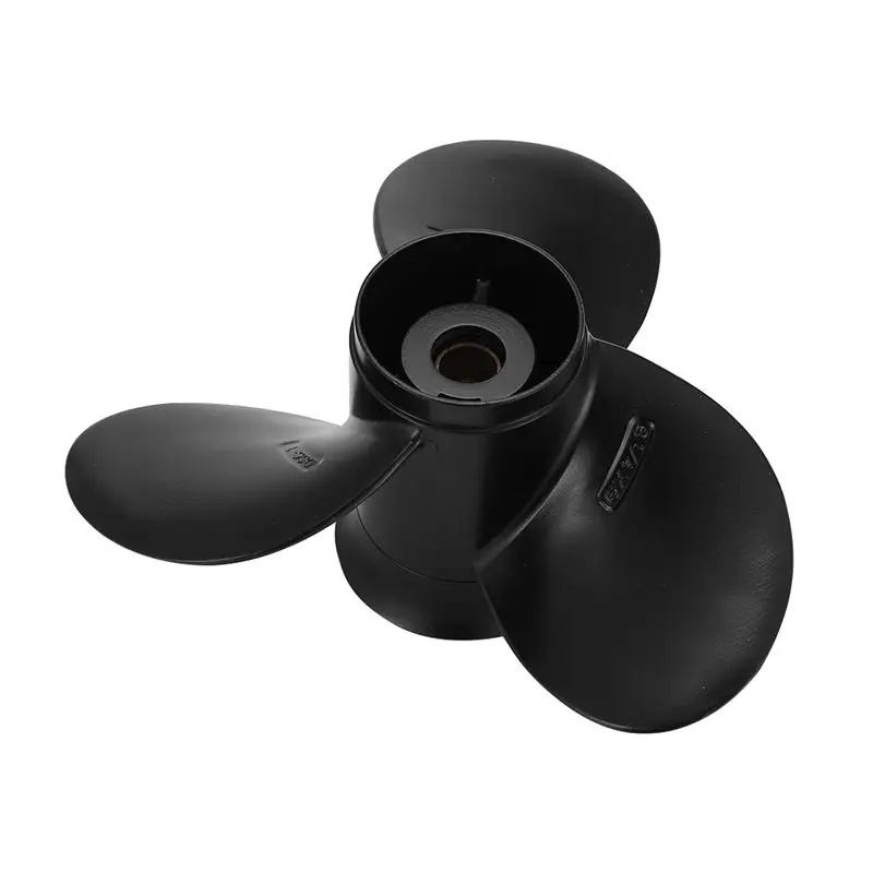 

WF-Outboard Propeller 58100-93723-019 For 8-20Hp 9 1/4 X 9 Aluminum Alloy 3 Blade Black 10 Spline Tooth R Rotation
