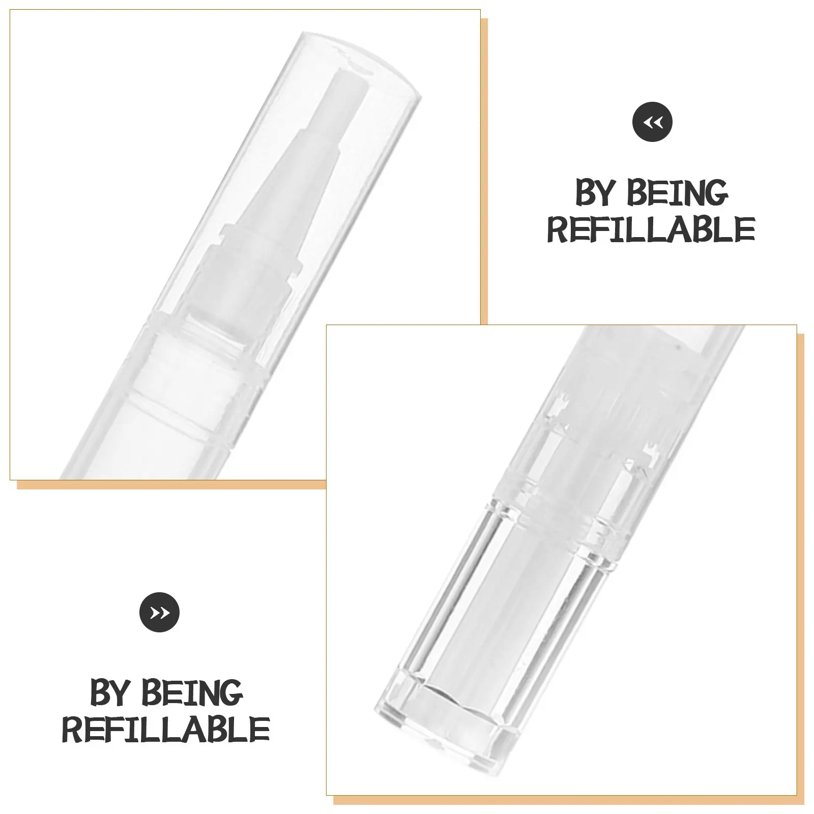 5Pcs Nail Oil Pen Transparent Refillable Twist Versatile Makeup Brush Pen Nail Nutrition Container Empty Lip Gloss Tubes Cuticle