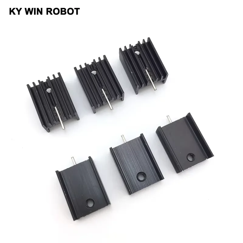 10pcs Aluminium TO-220 Heatsink TO220 Heat Sink Transistor Radiator TO220 Cooler Cooling Black 20*15*10MM With Pin