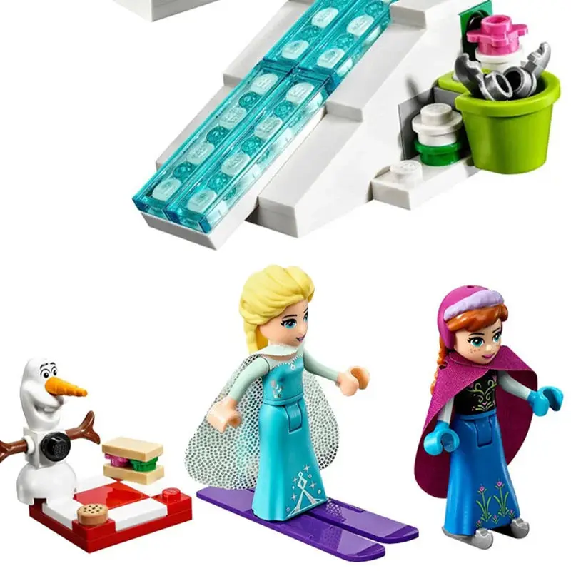 Disney princesa castelo mágico conjunto pequena sereia congelado elsa bloco de construção princesa tijolos brinquedo amigos criança diy presente