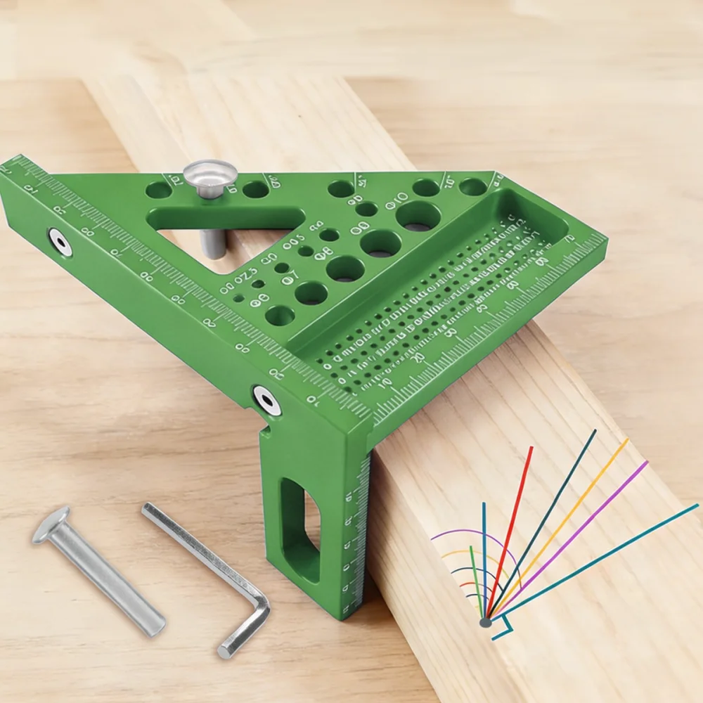 Ergonomic Woodworking Triangle Square Gauge Multifunction Measuring Tool For Precise Wood Layout Carpentry And Home Maintenance