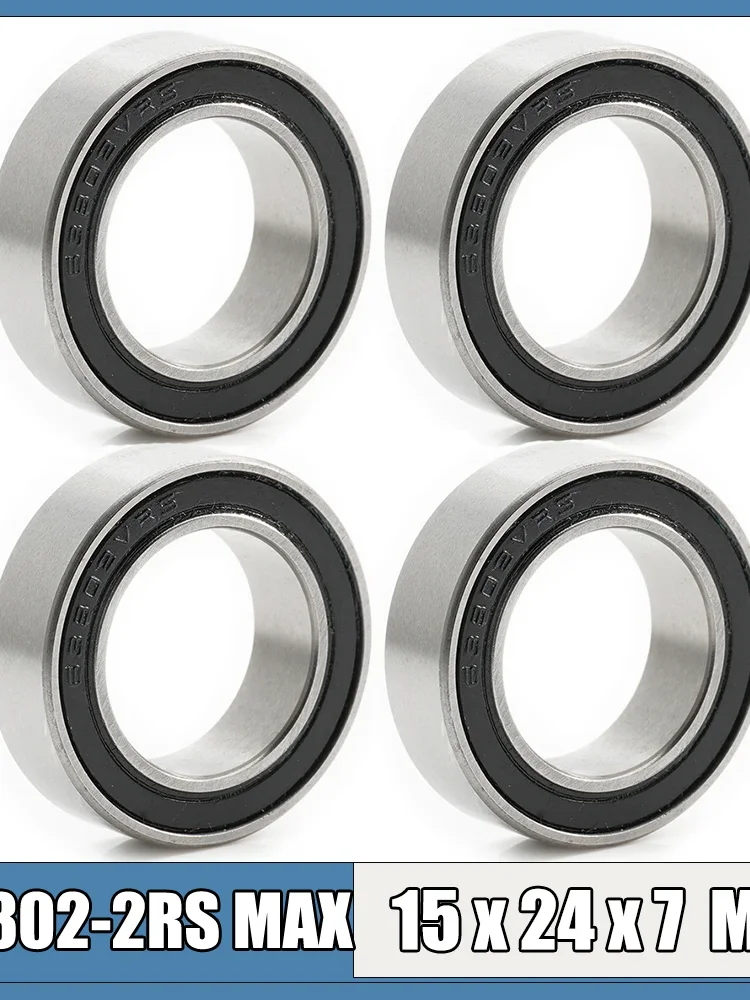 AliExpress NONE 63802 2RSV MAX Bearing 15*24*7 mm 4Pcs C2 Single Row Full Balls Bicycle Frame Pivot Ball Bearings 63802-2RS 63802LUU