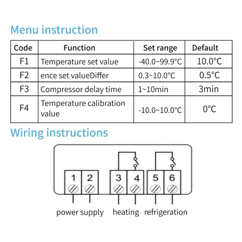 110V-230VAC 10A Temperature Controller 2 Way Heating Cooling Ouput Digital Thermostat for Aquarium Incubator with NTC Dropship