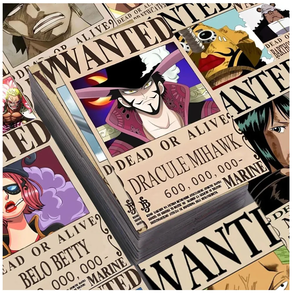 10/30/56 pegatinas geniales de anime de One Piece, estilo póster de bichos perdidos, de dibujos animados de Luffy, Zoro y Nami, para decoración DIY de portátiles, teléfonos y equipaje